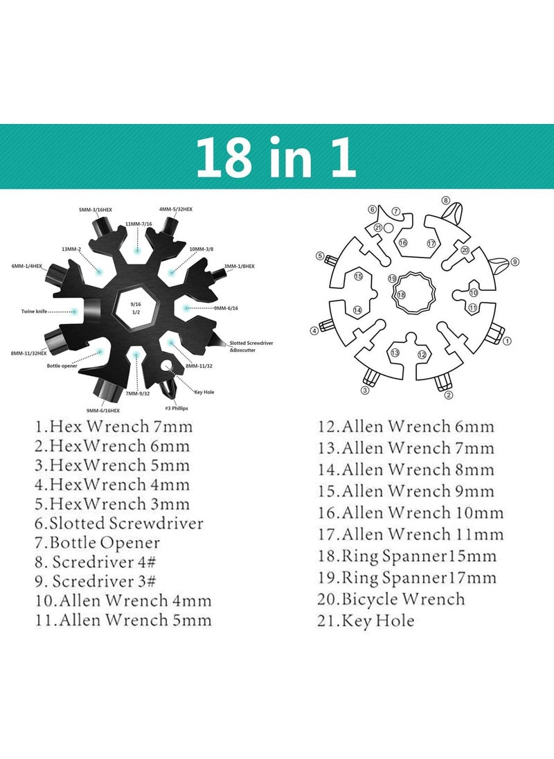 Mishti Enterprise MISHTI 18in1 Snowflake MultiTool Daily Tool Keychain Portable Screwdriver Tools Compact Outdoor Indoor use 18in1 Snowflake Multipurpose Item for Bottle Opener Wrench Kit  - Image 2