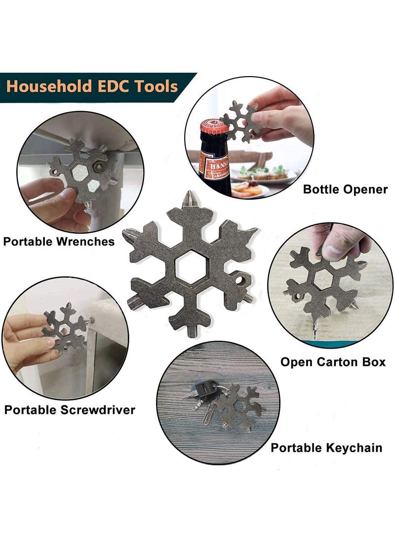 Mishti Enterprise MISHTI 18in1 Snowflake MultiTool Daily Tool Keychain Portable Screwdriver Tools Compact Outdoor Indoor use 18in1 Snowflake Multipurpose Item for Bottle Opener Wrench Kit  - Image 3