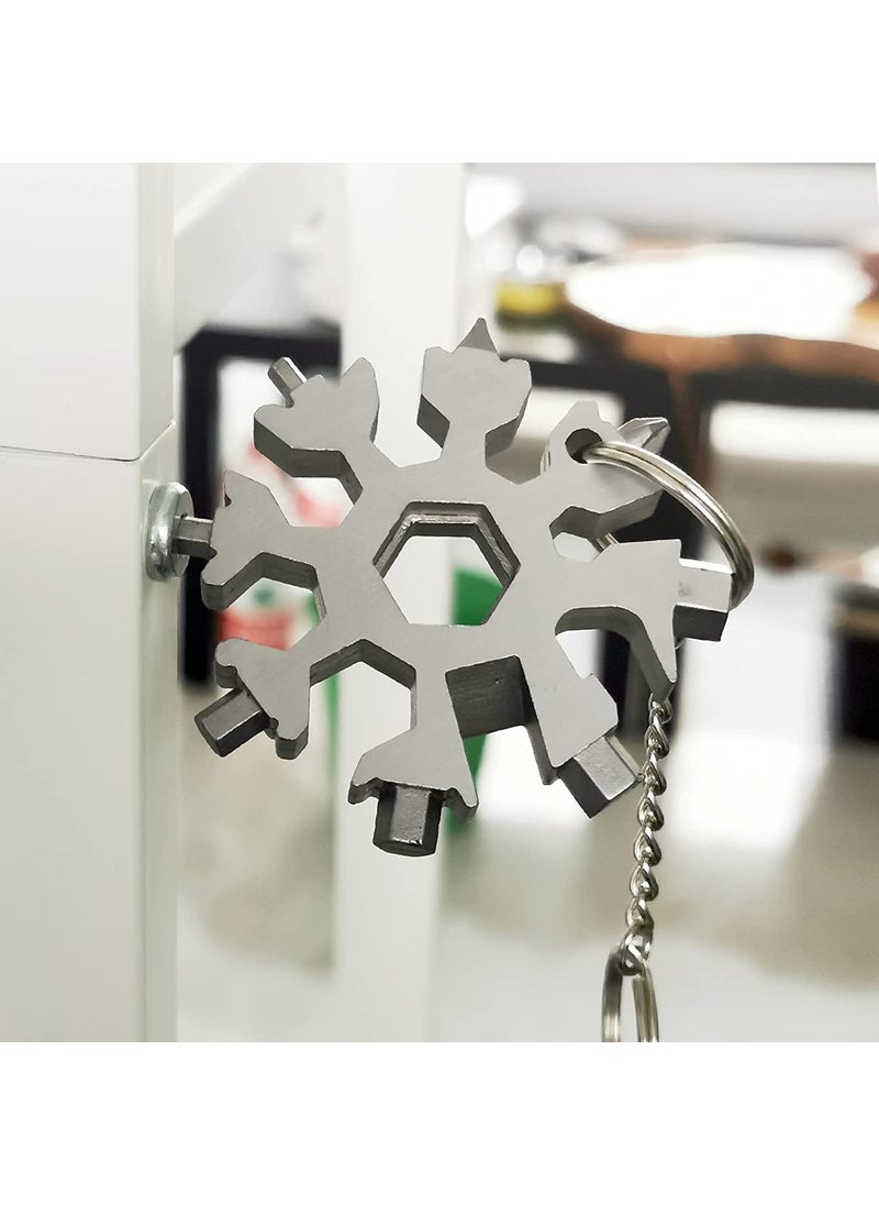Mishti Enterprise MISHTI 18in1 Snowflake MultiTool Daily Tool Keychain Portable Screwdriver Tools Compact Outdoor Indoor use 18in1 Snowflake Multipurpose Item for Bottle Opener Wrench Kit  - Image 5
