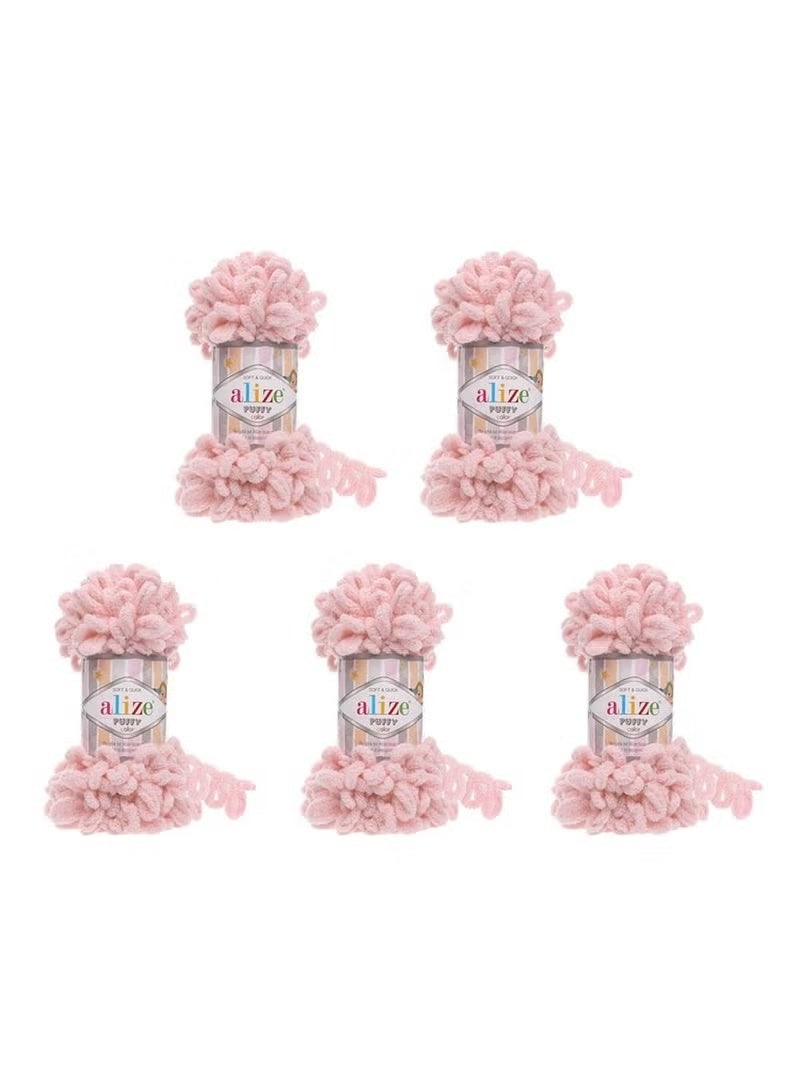 5 Pcs Alize Puffy 161 Micropolyester Hand Knitting Yarn For Blanket