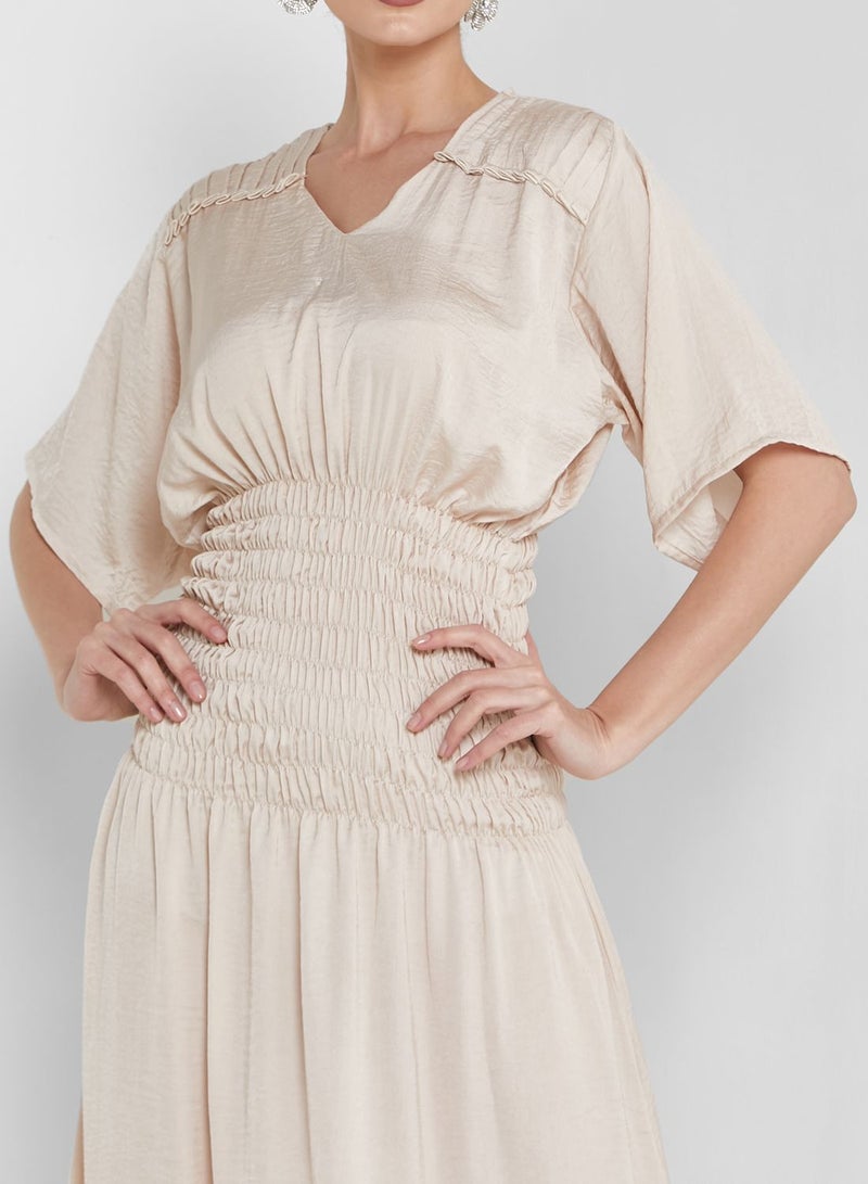 هيا كلوزيت فستان بياقة مربعة وحزام - Image 3