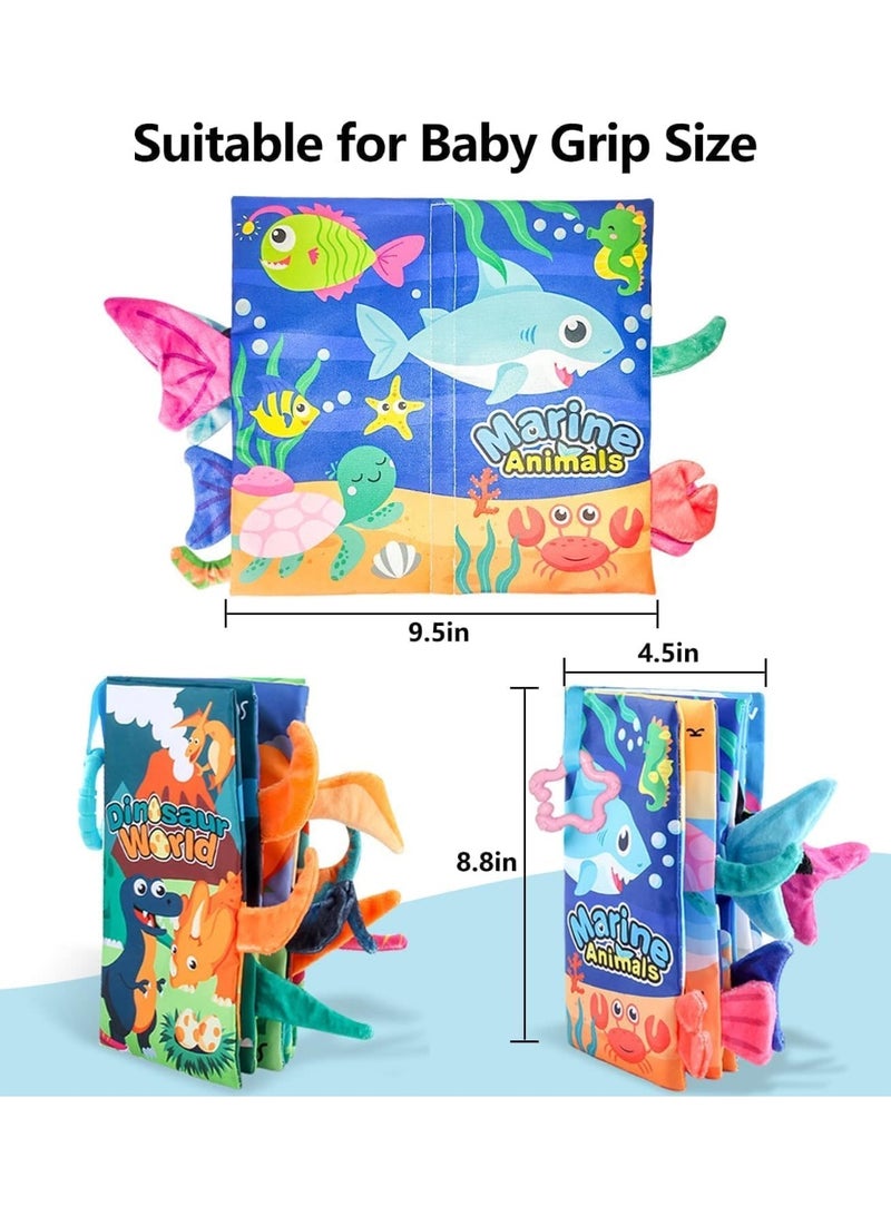 كتب أطفال من عمر 0 إلى 6 أشهر، 4 كتب لمس وإحساس للأطفال الرضع، كتب قماشية للأطفال حديثي الولادة إلى عمر سنة واحدة، كتاب ناعم مجعد عالي التباين، كتب أطفال حسية من مونتيسوري - Image 2