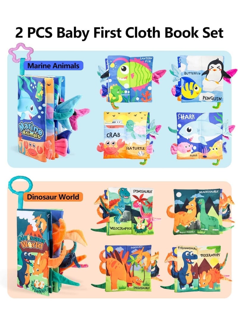 كتب أطفال من عمر 0 إلى 6 أشهر، 4 كتب لمس وإحساس للأطفال الرضع، كتب قماشية للأطفال حديثي الولادة إلى عمر سنة واحدة، كتاب ناعم مجعد عالي التباين، كتب أطفال حسية من مونتيسوري - Image 3