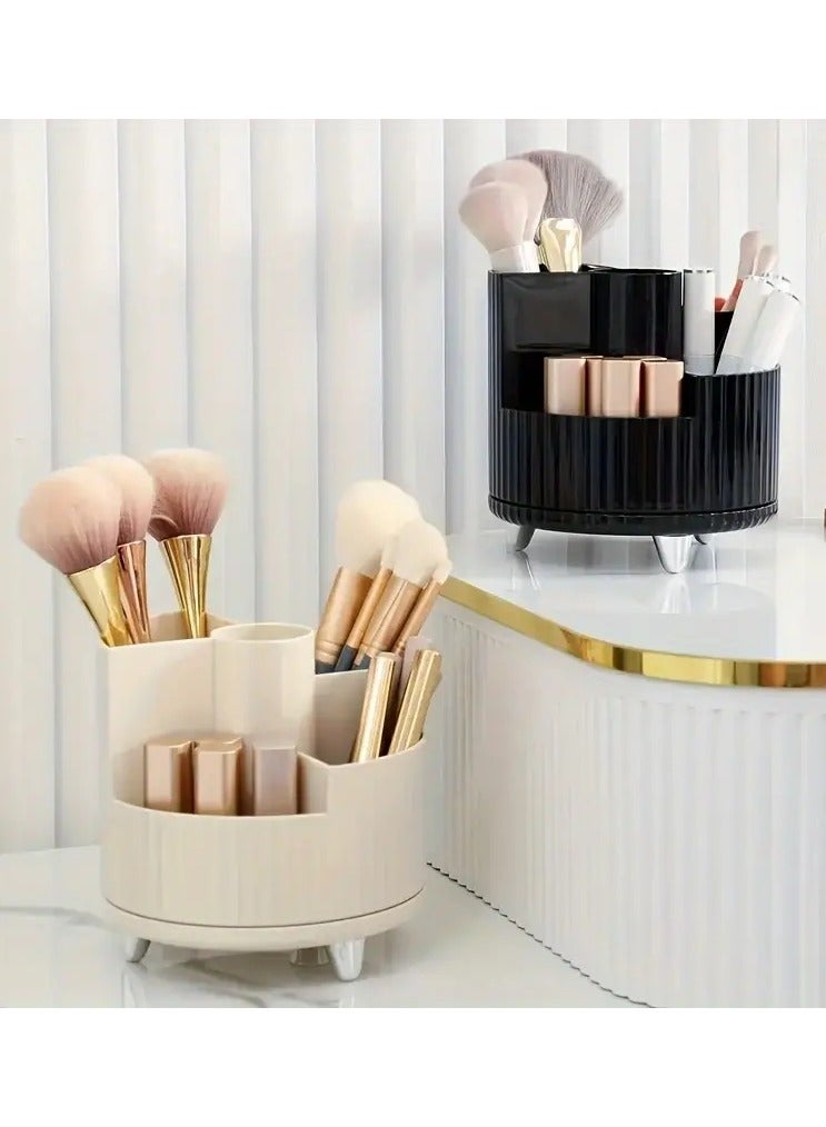 ORiTi Rotating Makeup Organizer For Vanity,Skincare & Cosmetics Organizer,For Storage Makeup Brush  Lipstics Holder -Beige - Image 2