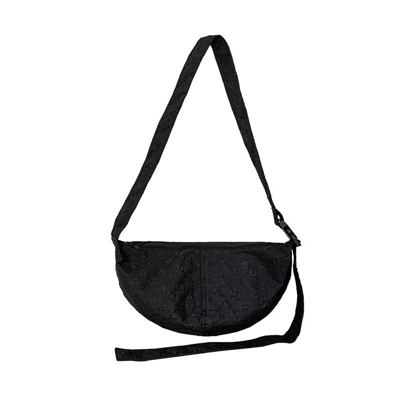 New Arrival Street Women'S Bag 2023 New Arrival Street Fashionable One-Shoulder Dumpling Bag Large Capacity Canvas Checkerboard Bag - Image 1