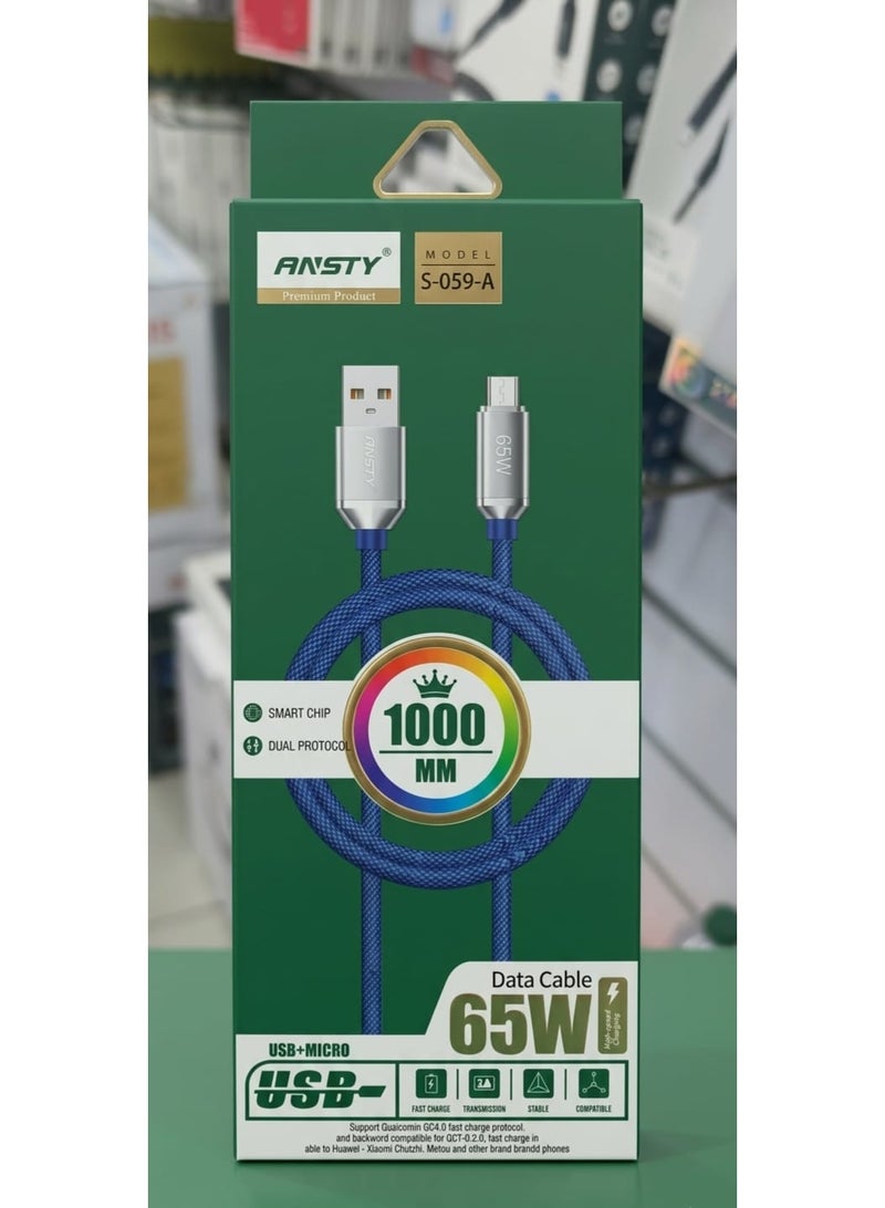 Charging and data transfer cable that supports super-fast charging up to 65W