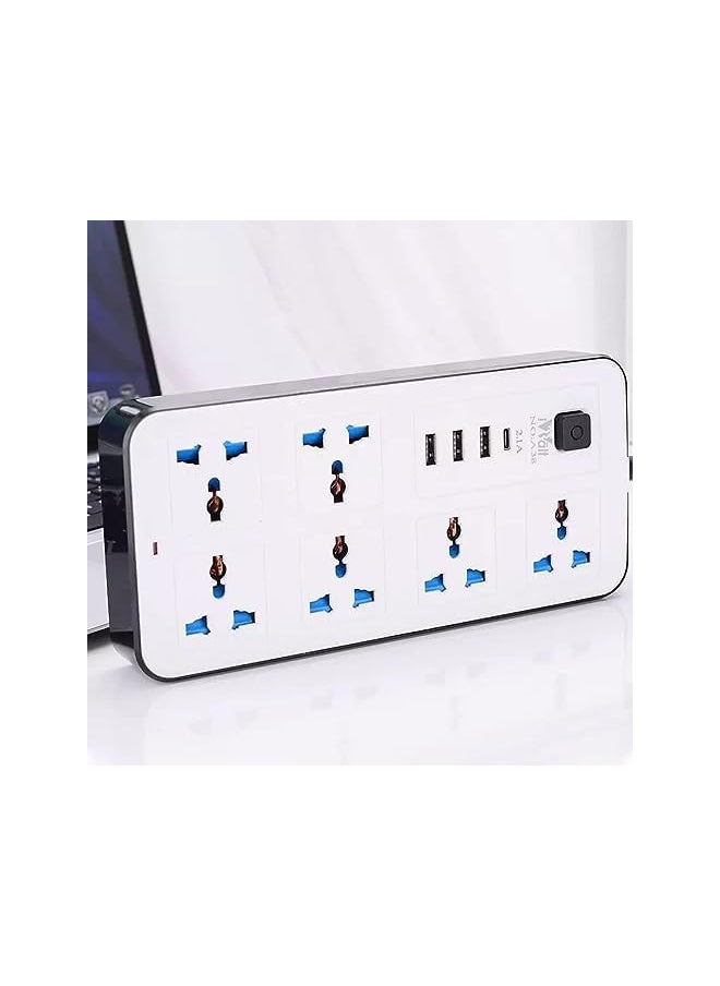 PROMASS promass Power Strip Extension Cord 6 Outlets 3m long cord, Power Socket with 3 USB Ports Cable Extension, 9.8 FT Long Plug Power Extention for Cruise Ship, Travel, Home and Office  - Image 2