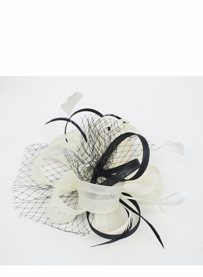 Elegant Floral Fascinator Clip with Mesh Ribbons and Feathers - Perfect Tea Party Headwear for Women and Girls - Image 4