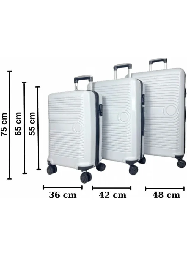 Piev Bussiens 3 Size Encrypted Pp Shockproof Unbreakable 4 Wheel Bag Luggage Set Gray