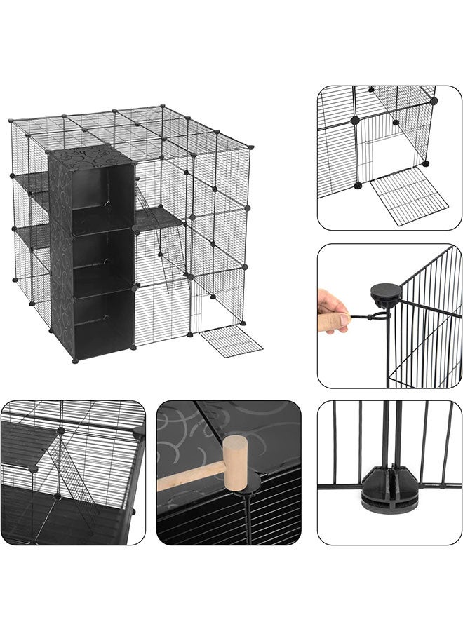 Large Cat Cage，DIY Cat Kennel Indoor Detachable Metal Wire Crate Playpen Enclosures Large Exercise Place for 1-3 Cats, Rabbit,Ferret,Small Animals - Image 2