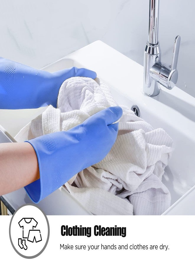IUCGE Rubber gloves dishwashing 2 Pairs for Kitchen,Cleaning gloves for household Reuseable.(XL,Yellow+Blue) - Image 4