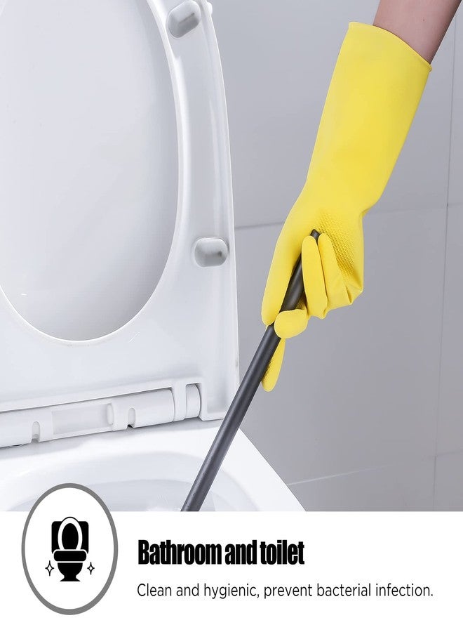IUCGE Rubber gloves dishwashing 2 Pairs for Kitchen,Cleaning gloves for household Reuseable.(XL,Yellow+Blue) - Image 5