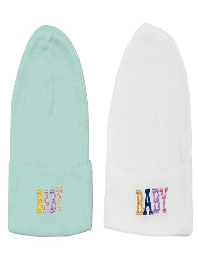 Wavva® Supersoft Cotton Hosiery Caps for New Born to 6 Months Baby Boys and Baby Girls.(Plain Design) [Multi-Color] - Image 2