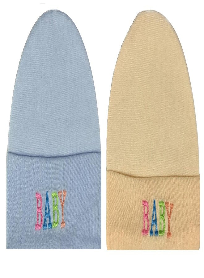 Wavva® Supersoft Cotton Hosiery Caps for New Born to 6 Months Baby Boys and Baby Girls.(Plain Design) [Multi-Color] - Image 1