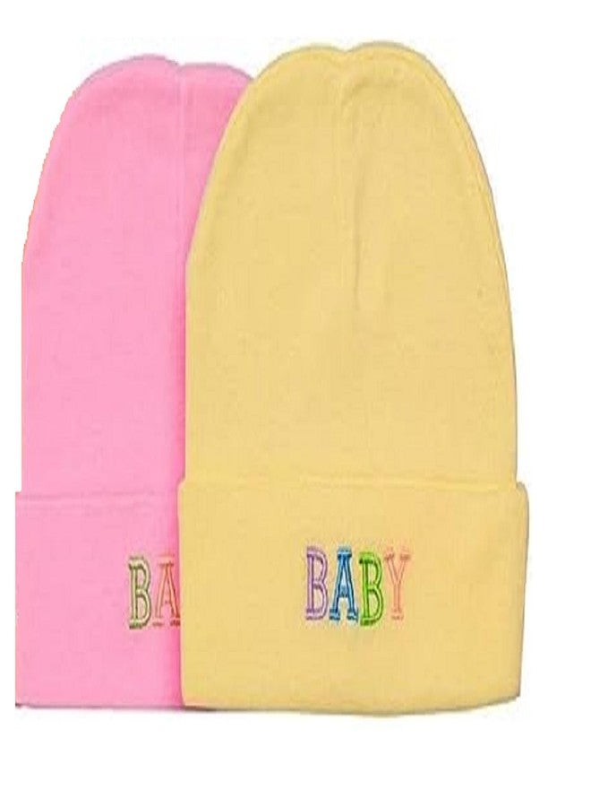 Wavva® Supersoft Cotton Hosiery Caps for New Born to 6 Months Baby Boys and Baby Girls.(Plain Design) [Multi-Color] - Image 3