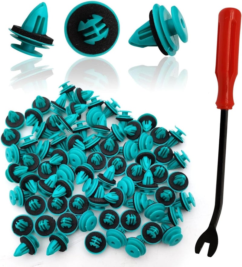 TOPCNOEM 100Pcs Door Trim Panel Retainer Clips with Fastener Remover - Image 1