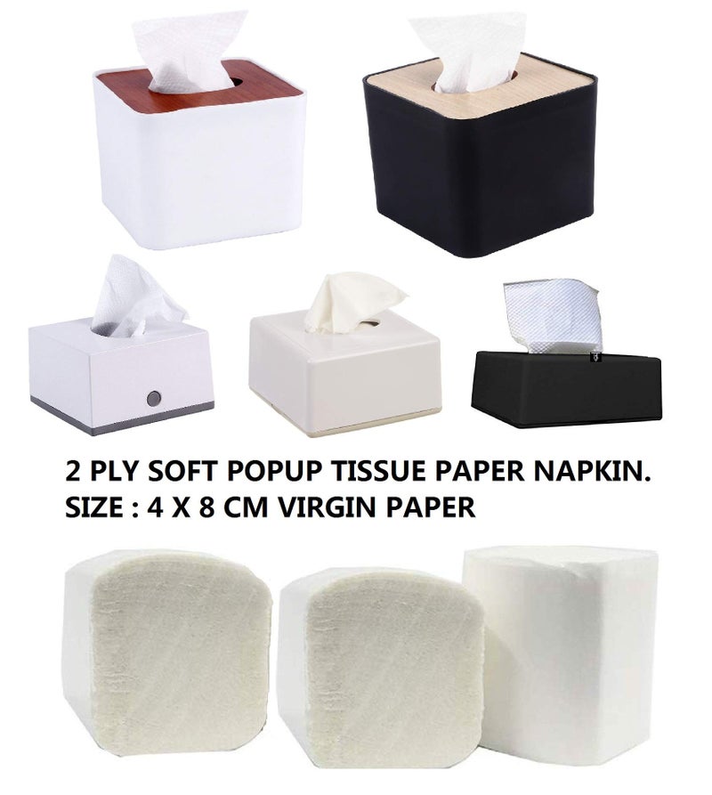 TARGET HYGIENE Pop Up Table Top Soft Tissue Paper Box Holder Refill | Size : 4 X 8 cm 2 Ply | 4500 Pisces Tissue (Tissue Refill - 36 Packet) - Image 3