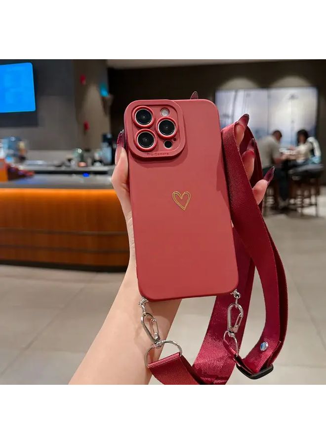 Brown Simple Love Eye Flat Rope Phone Hanging Strap Christmas Birthday Gift Compatible with iPhone 17 - Image 3
