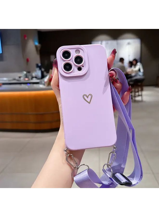 Brown Simple Love Eye Flat Rope Phone Hanging Strap Christmas Birthday Gift Compatible with iPhone 17 - Image 4