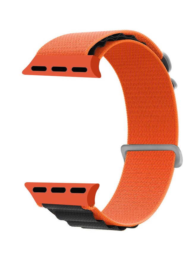 Replacement Band for Apple Watch Band 49mm 46mm 45mm 44mm - Alpine Loop Band for Women Men - Adjustable With Metal G-Hook Strap For iWatch Ultra Series SE 8/7/6/5/4/3/2/1 - Orange Black - Image 2