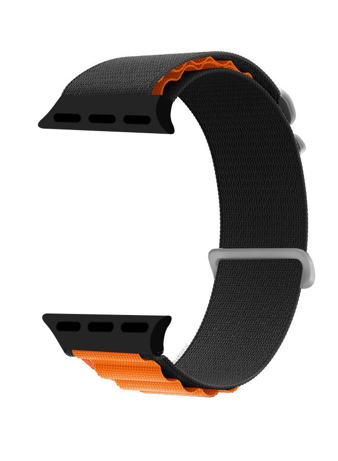 Replacement Band for Apple Watch Band 49mm 46mm 45mm 44mm - Alpine Loop Band for Women Men - Adjustable With Metal G-Hook Strap For iWatch Ultra Series SE 8/7/6/5/4/3/2/1 - Orange Black - Image 2