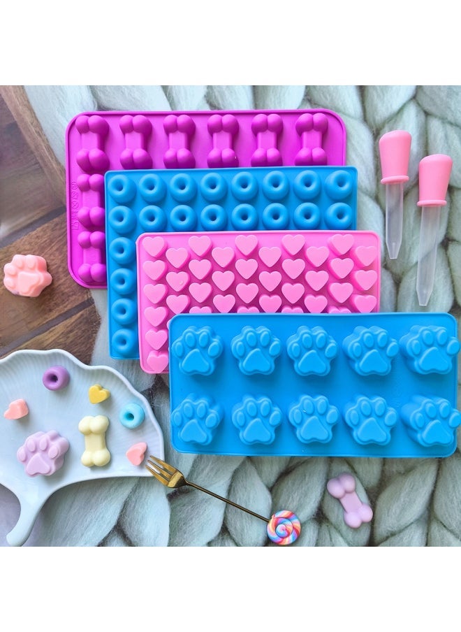 4 Chocolate With Eyedropper Suit Silicone Mold Cat's Claw/Donut Shape Candy Making Baking Supplies-Color - Image 2
