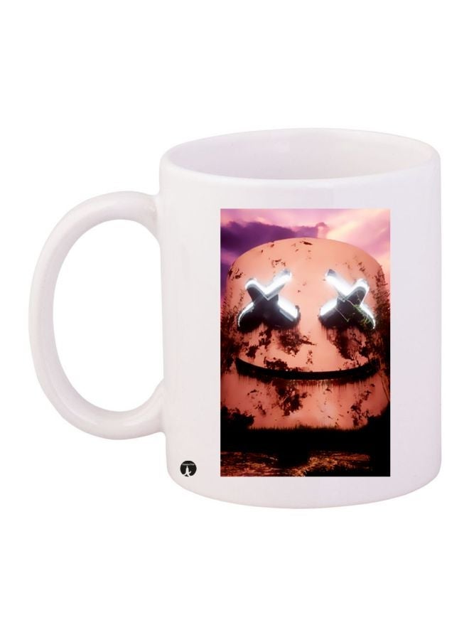 RYN Marshmello Printed Coffee Mug White/Pink/Silver 11ounce