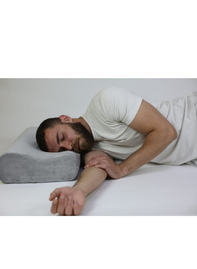 HT A medical pillow for sleeping to reduce pressure on the vertebrae and promote healthy sleep. Wake up refreshed and pain-free with a 3-year warranty. Gray. - Image 3