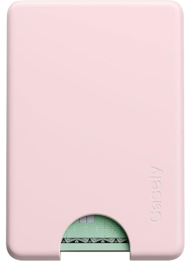Casely MagWallet | Slim Wallet Card Holder | Compatible with MagSafe | Soft-Touch Hard Silicone | Holds Up to 3 Cards, Light Pink, Minimalist - Image 1