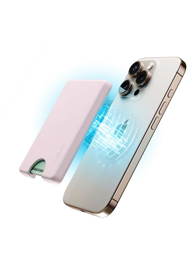 Casely MagWallet | Slim Wallet Card Holder | Compatible with MagSafe | Soft-Touch Hard Silicone | Holds Up to 3 Cards, Light Pink, Minimalist - Image 3