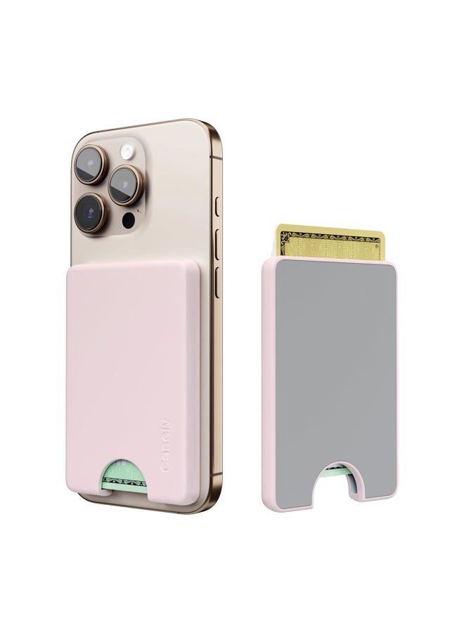 Casely MagWallet | Slim Wallet Card Holder | Compatible with MagSafe | Soft-Touch Hard Silicone | Holds Up to 3 Cards, Light Pink, Minimalist - Image 5