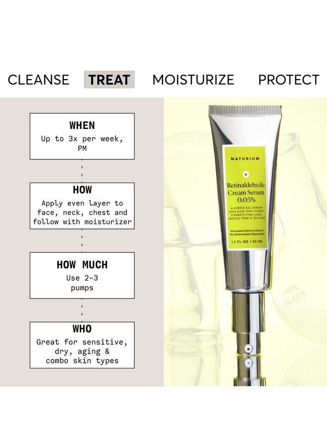NATURIUM Retinaldehyde Cream Serum 0.05% Advanced Antiaging & Smoothing Treatment Face & Skin Care 1.7 Oz  - Image 3