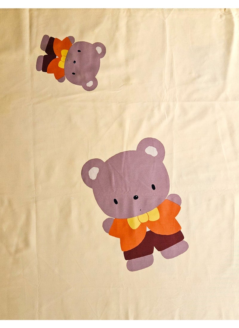 Generic Cute Teddy Bear Print Cotton Fabric - 7.5 Yards, 44 inchs wide  | Soft & Breathable Material for Baby Bedding, Quilting, Sewing, Curtains, Upholstery, Baby Clothes, Crib Sheets, DIY Crafts & Home Décor | Adorable Kids' Fabric for Nursery & Decor  - Image 1