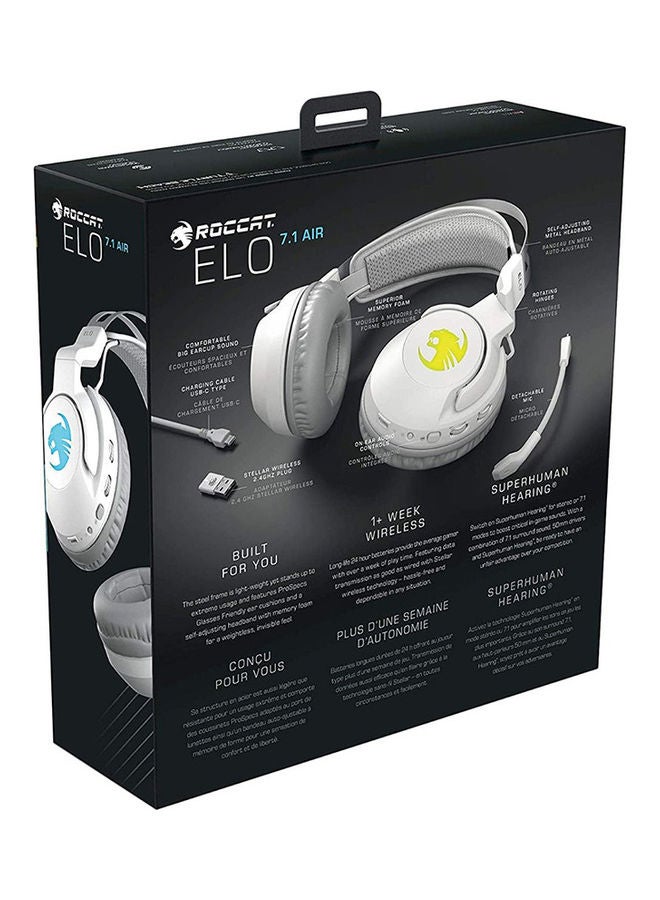 روكات سماعة الألعاب اللاسلكية Roccat Elo 7.1 Air Surround Sound RGB باللون الأبيض - Image 4