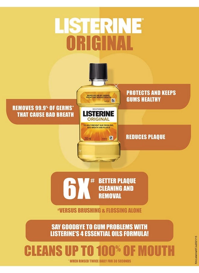 Listerine Original Mouthwash Liquid Removes 99.9% Germs 500Ml (Pack Of 1)  - Image 3