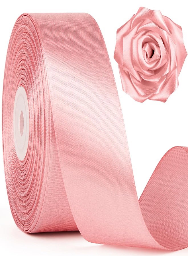 Mauproy 1-1/2 Inch Wide Rose Gold Satin Ribbon, 50 Yards Solid Polyester Fabric Ribbon for Roses Making, Gift Wrapping, Graduation, Wedding Decorations, Crafts, Bows - Image 1