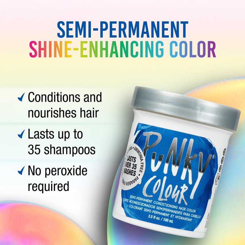 Punky Atlantic Blue Semi Permanent Hair Color - Vegan & Cruelty-Free Conditioning Hair Dye, Lasts Up to 35 Washes, 3.5 fl oz - Image 2