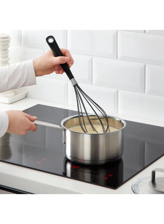 Silicone Balloon Whisk with Stainless Steel Handle, Heat Resistant Non-Stick Wire Whisk for Baking, Cooking, Eggs, Sauces and Batter, Dishwasher Safe (Black) - Image 2