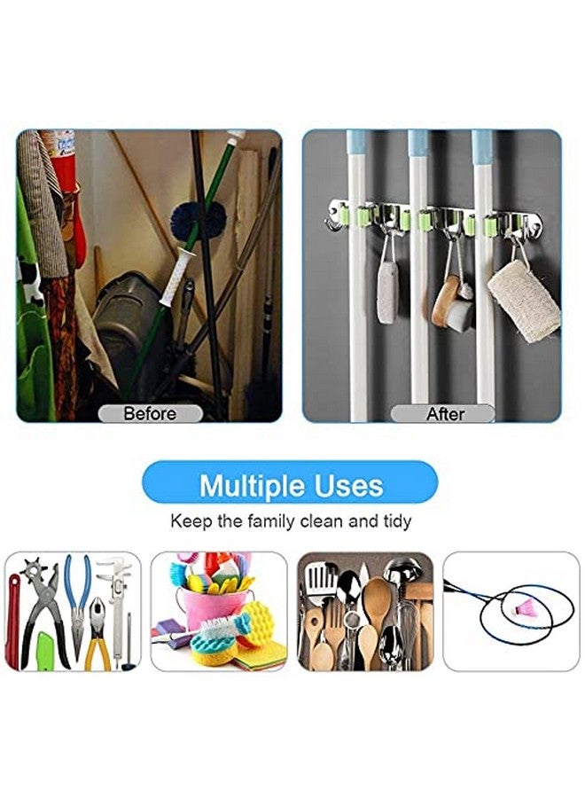 BAREPEPE 304 Stainless Steel Mop And Broom Holder Wall Mounted Stand - Pack Of 1, Hanging Shelves - Image 5