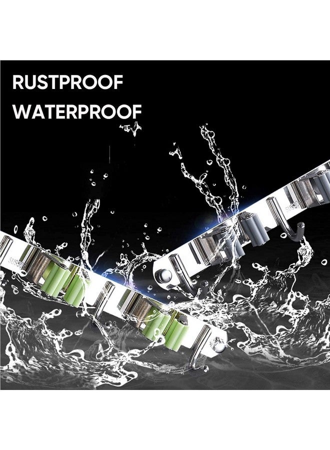 BAREPEPE 304 Stainless Steel Mop And Broom Holder Wall Mounted Stand - Pack Of 1, Hanging Shelves - Image 4