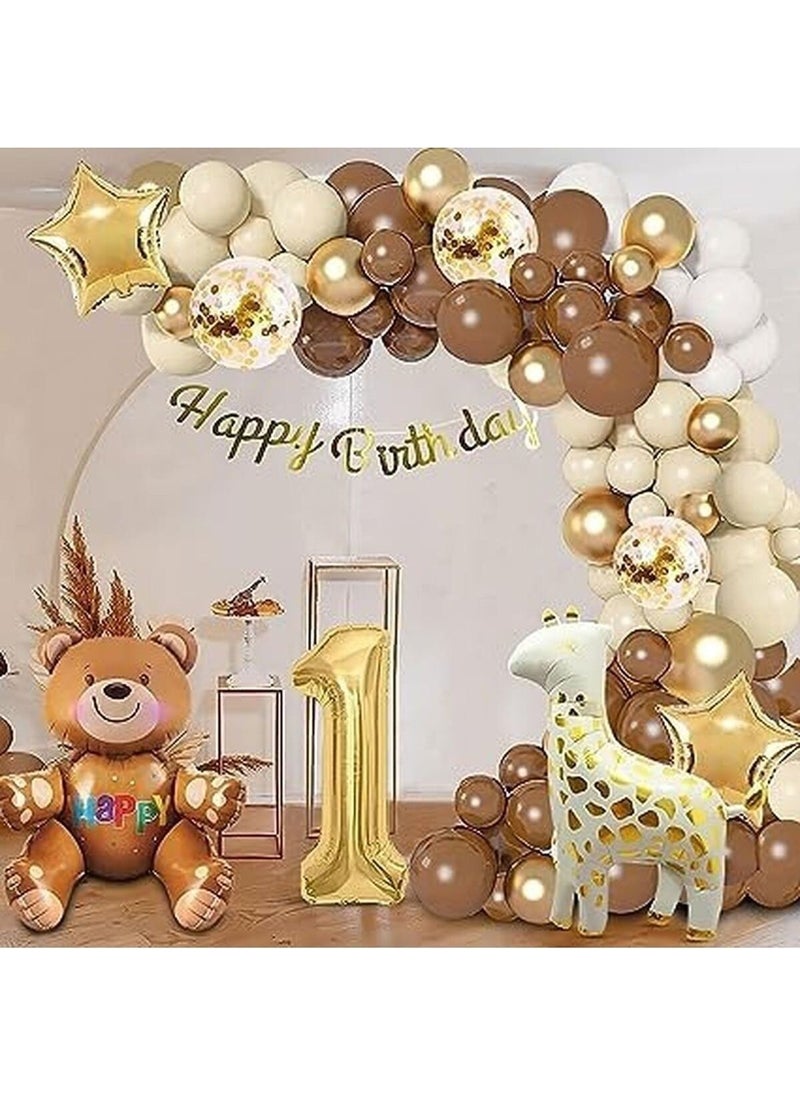 Store Luxury Brown 1 Year Old Balloon Set  - Image 1