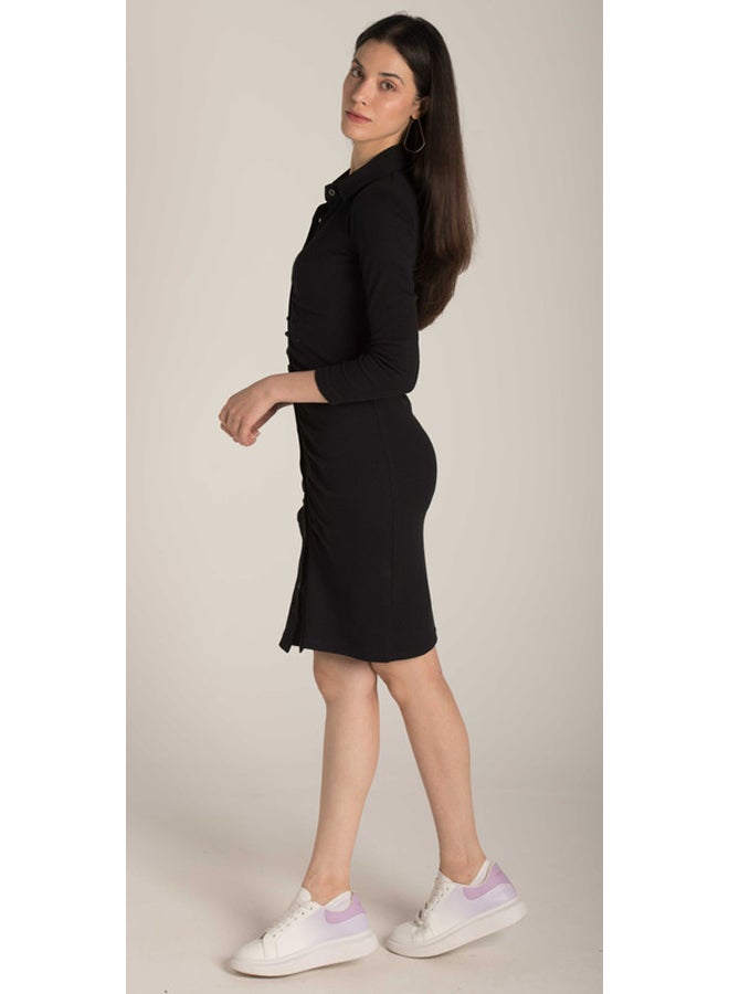 Marco Bergamo FONT BUTTONS PLAIN RIBBED DRES - Image 3