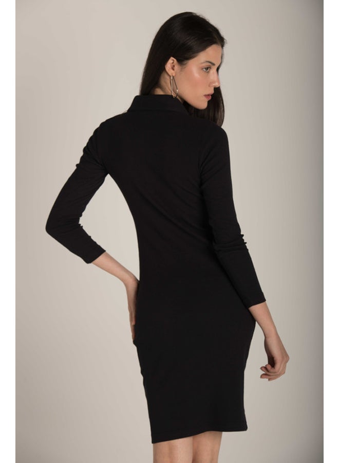 Marco Bergamo FONT BUTTONS PLAIN RIBBED DRES - Image 4