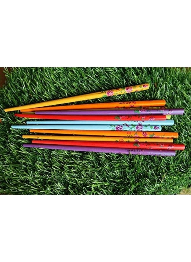 Salvus App SOLUTIONS Trendy Wooden Handmade Multicolor Juda Hair Pin/Stick Set Of 5  - Image 3