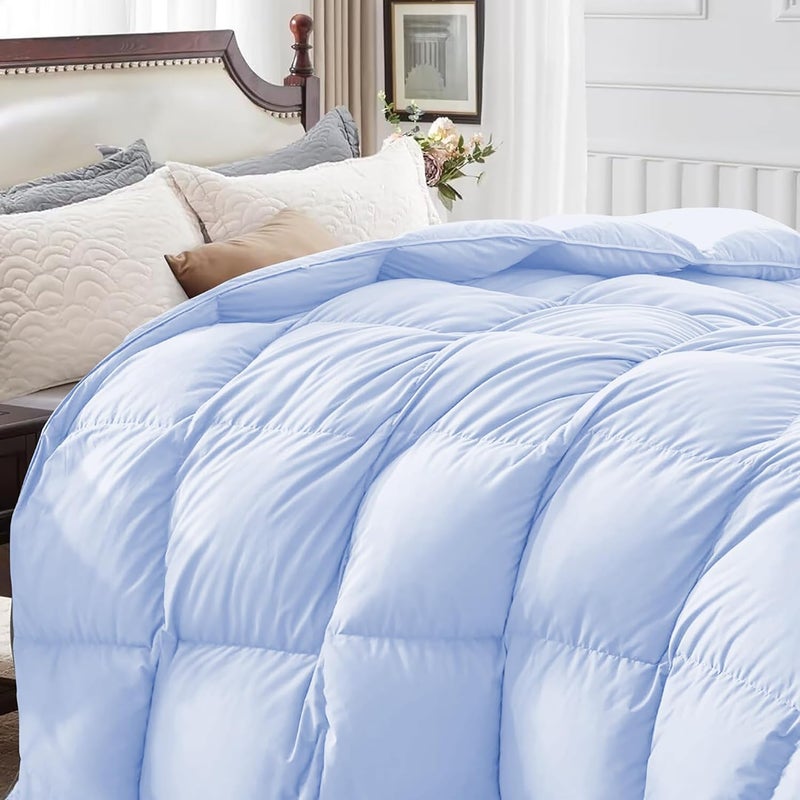 BEDDY FUSION 500 GSM Winter Comforter Double Bed Size 90X100 Premium Collection Heavy Winter Quilted Comforter 500 GSM Microfiber Fill DuvetBlanket Double Bed Sky Blue Color - Image 3