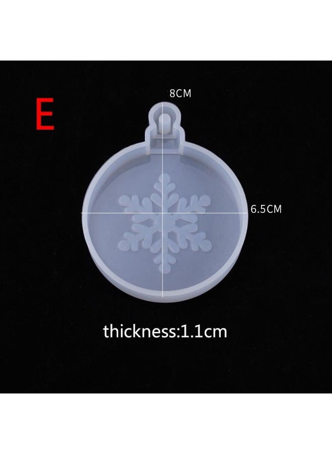 Christmas Tree DIY Resin Crystal Epoxy Mould Snowflake Elk Pendant Bag Decoration Resin Aroma Gypsum Plaster Silicone Mould 