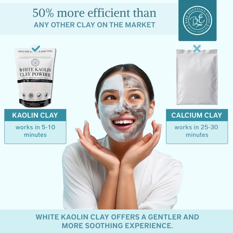 Bare Essentials Living - White Kaolin Clay Powder (2 lb) 100% Natural White Powdered Clay for Seed Bombs, White Clay Mask, DIY Spa, Soap, Bath Bomb, Deodorant, Can be Used as Kaolin Clay for Gardening - Image 4