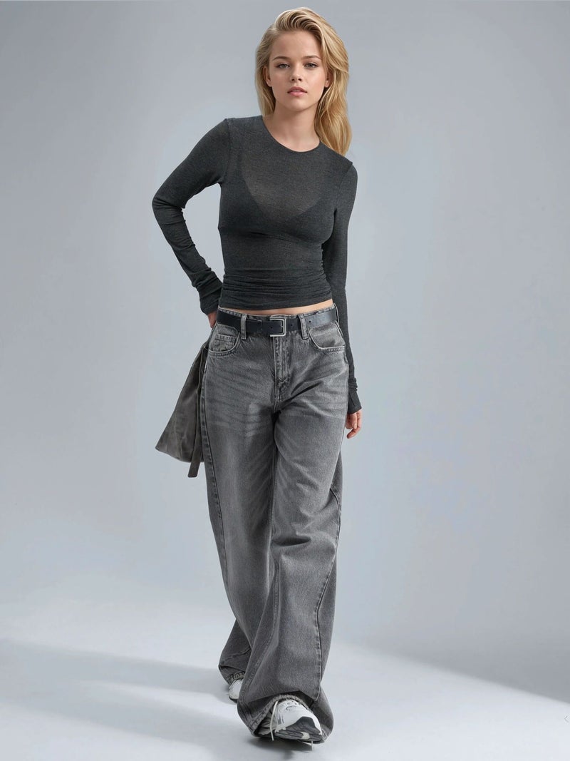 BUSEM Slim Fit Long Sleeve Transparent Blouse - Image 5