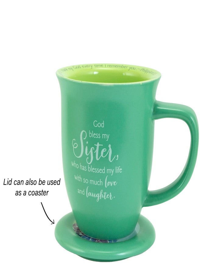 Abbey + CA Gift طقم كوب وقاعدة أكواب سيراميك هدية للأخت من الدير - Image 2