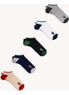 Mono Socks 5 Pack Teddy Bear Short Booties Socks 